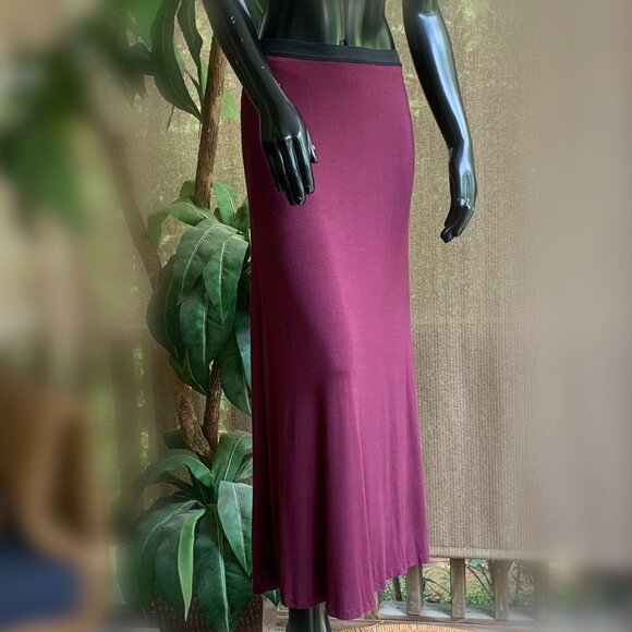 Free People Burgundy Side Slit Maxi Skirt - Picture 5 of 12
